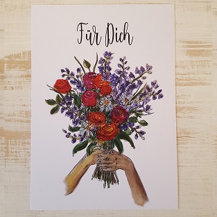 Postkarte Blumen fuer Dich